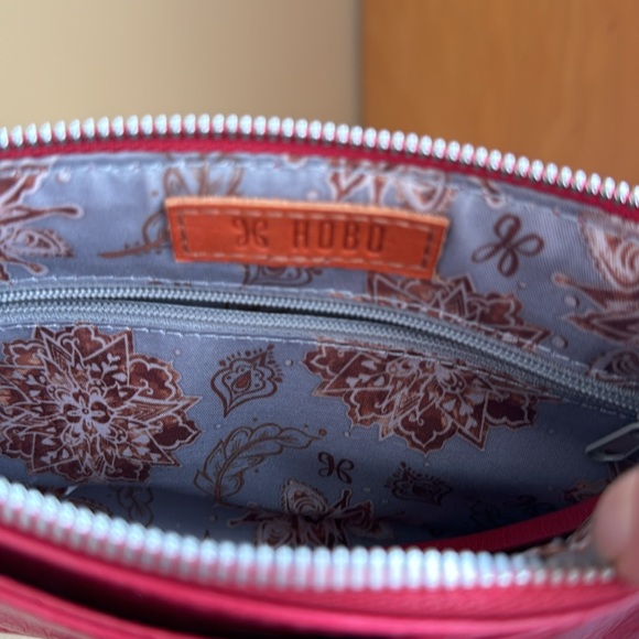 Genuine Leather Red Hobo Bag with Adjustable Straps. - Picture 4 of 4